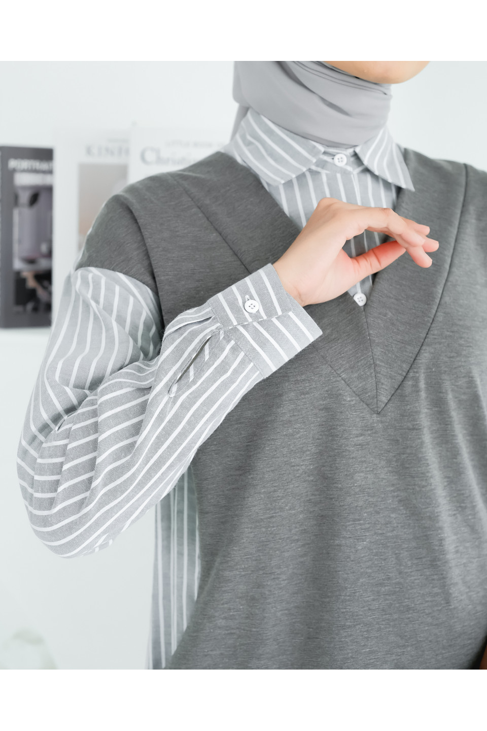 Yafa Knit Vest Stripe Tunic